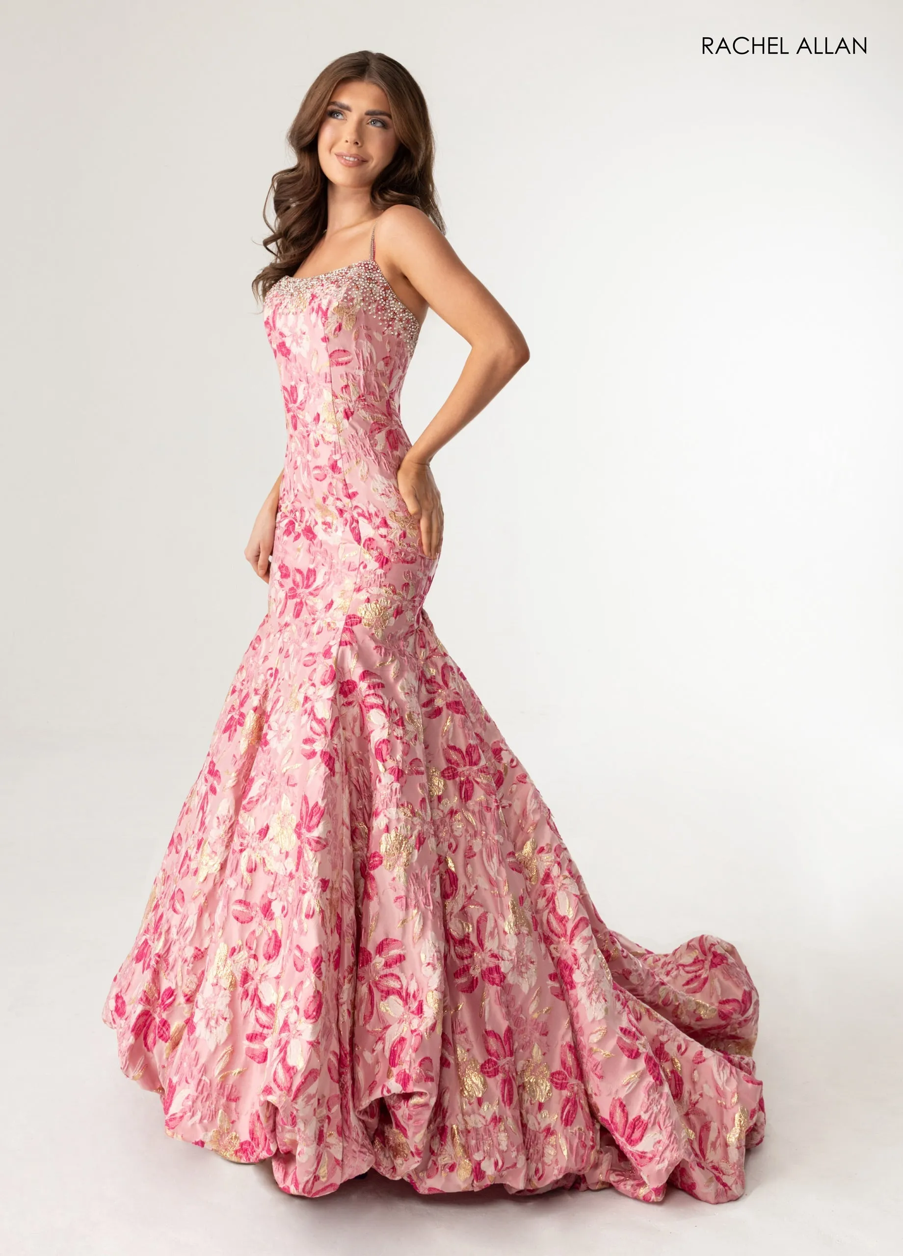Print Sleeveless Mermaid Dress by Rachel Allan 70988 sold by Alberto Nardoni product image thumbnail 4