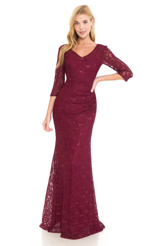 Lenovia 5223 Sequin Embellished Lace Fitted Sweetheart Dress made by Alberto Nardoni