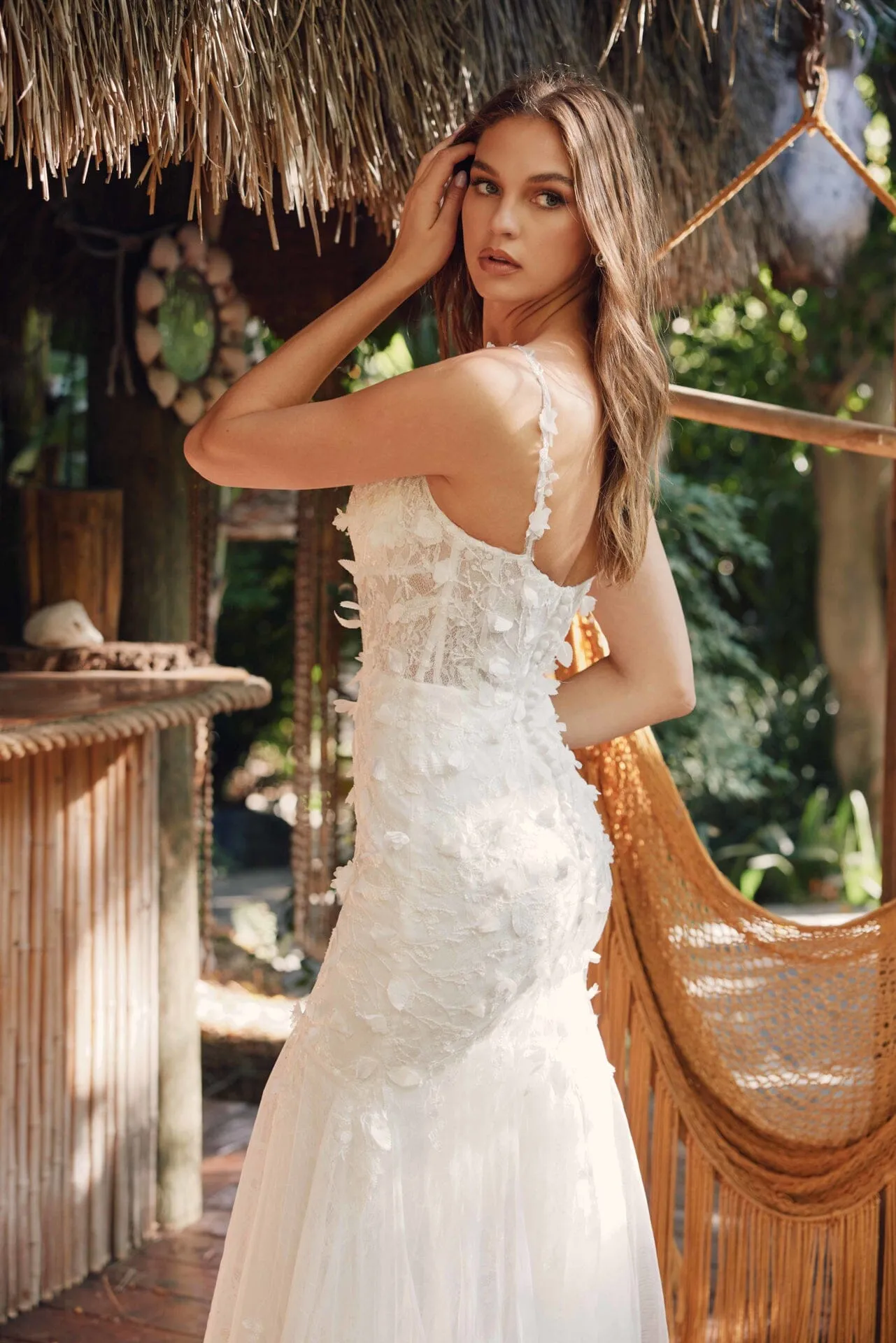 Juliet 2475UW 3D Floral Tulle Appliqué Mermaid Dress with Corset Bodice sold by Alberto Nardoni product image thumbnail 2