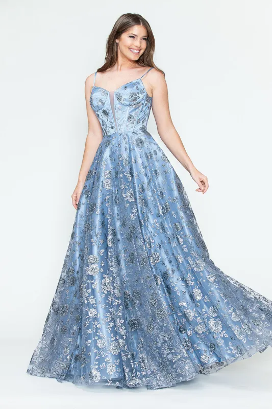 Lenovia 8241 Glitter Appliqué Mesh Tulle Sleeveless Dress made by Alberto Nardoni