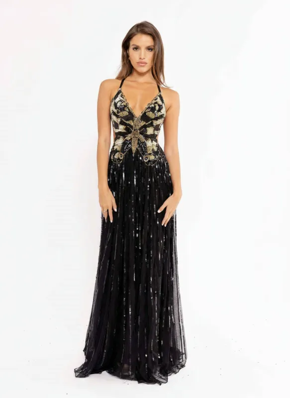 Primavera Couture 3957 - Sequin Beaded Evening Gown made by Primavera Couture