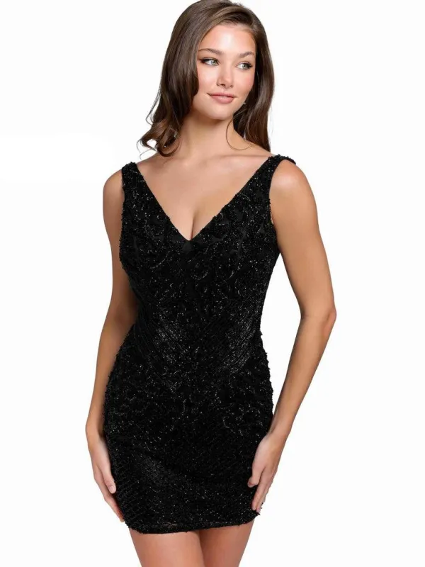 Primavera Couture 3802 - Beaded Sequin Sleeveless Homecoming Dress made by Primavera Couture