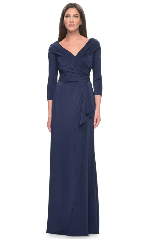 La Femme 30845 Ruched Long Sleeve Evening Dress made by La Femme