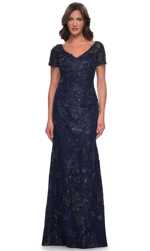 La Femme 30798 Beaded Lace Evening Dress made by La Femme