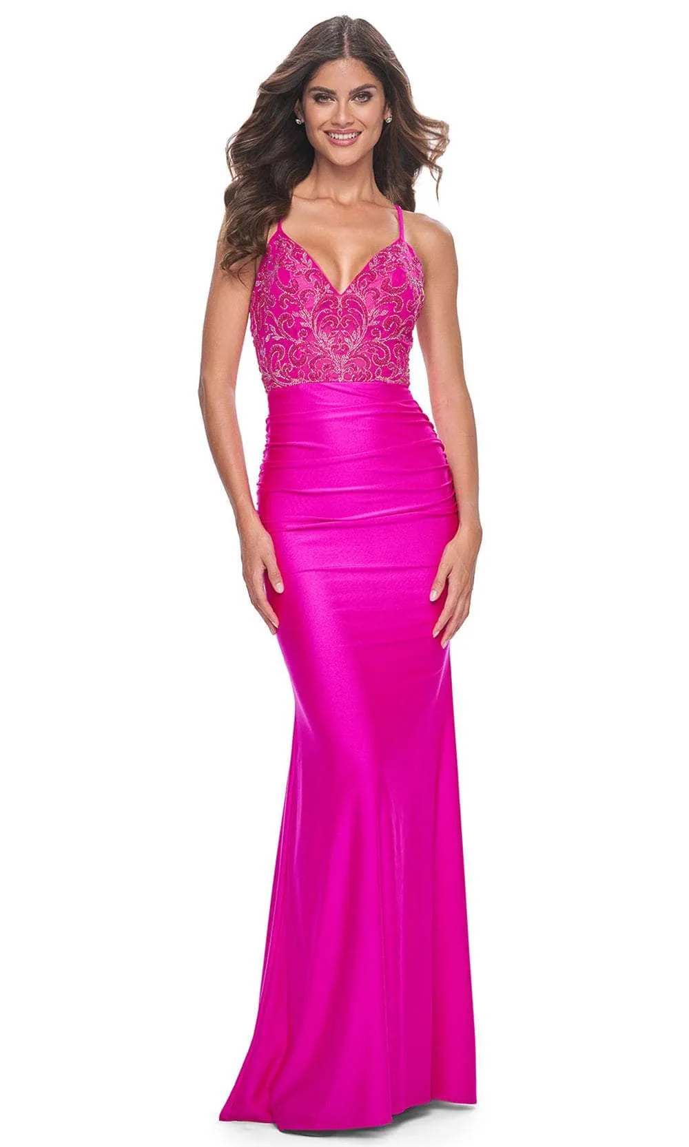 La Femme 32324 Bead Embellished V-Neck Prom Gown sold by Alberto Nardoni