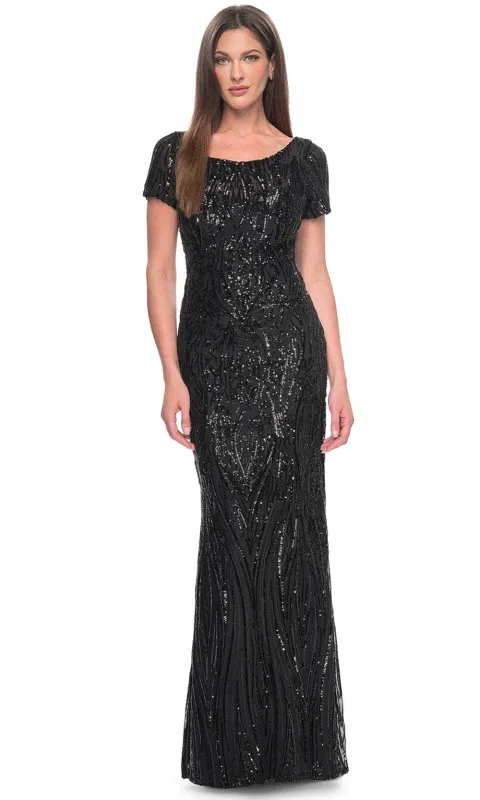 La Femme 31852 Scoop Neck Sequin Evening Dress made by La Femme