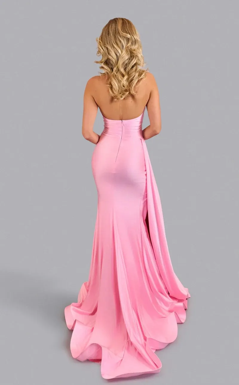 Jessica Angel JA2647 Halter V-Neck Sheath High Slit Prom Party Dress sold by Alberto Nardoni product image thumbnail 2