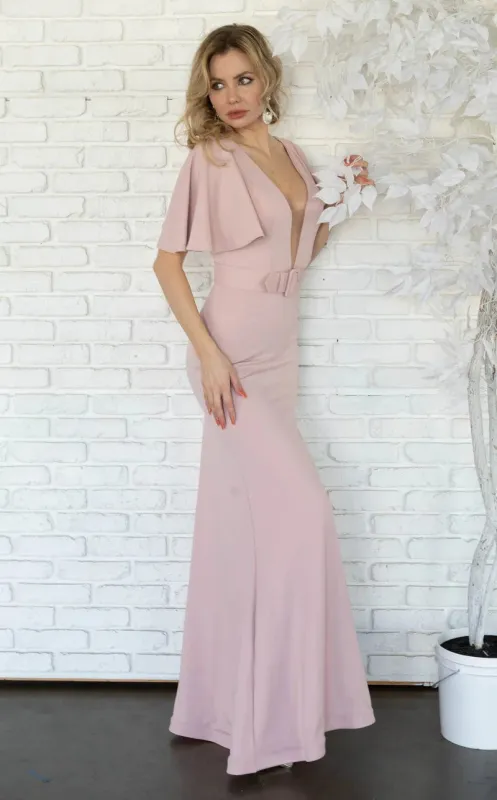 Jessica Angel JA546 Fitted Train Evening Formal Floor-Length Odessa Dress made by Alberto Nardoni