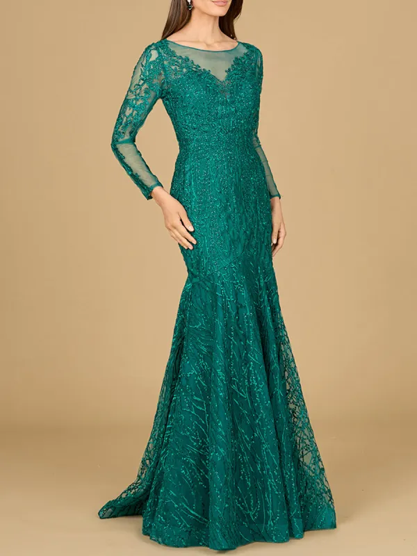 Mermaid, Long Sleeve Lace Gown made by Alberto Nardoni
