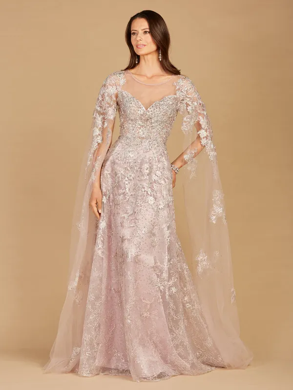 Lara 29300 Lace Mother of the Bride Dress with Cape Sleeves made by Alberto Nardoni