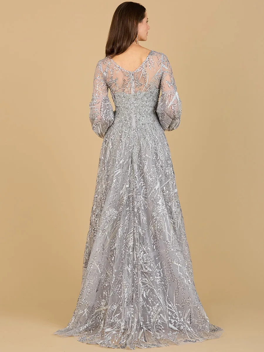 V Neckline Long Sleeve Gown sold by Alberto Nardoni product image thumbnail 5