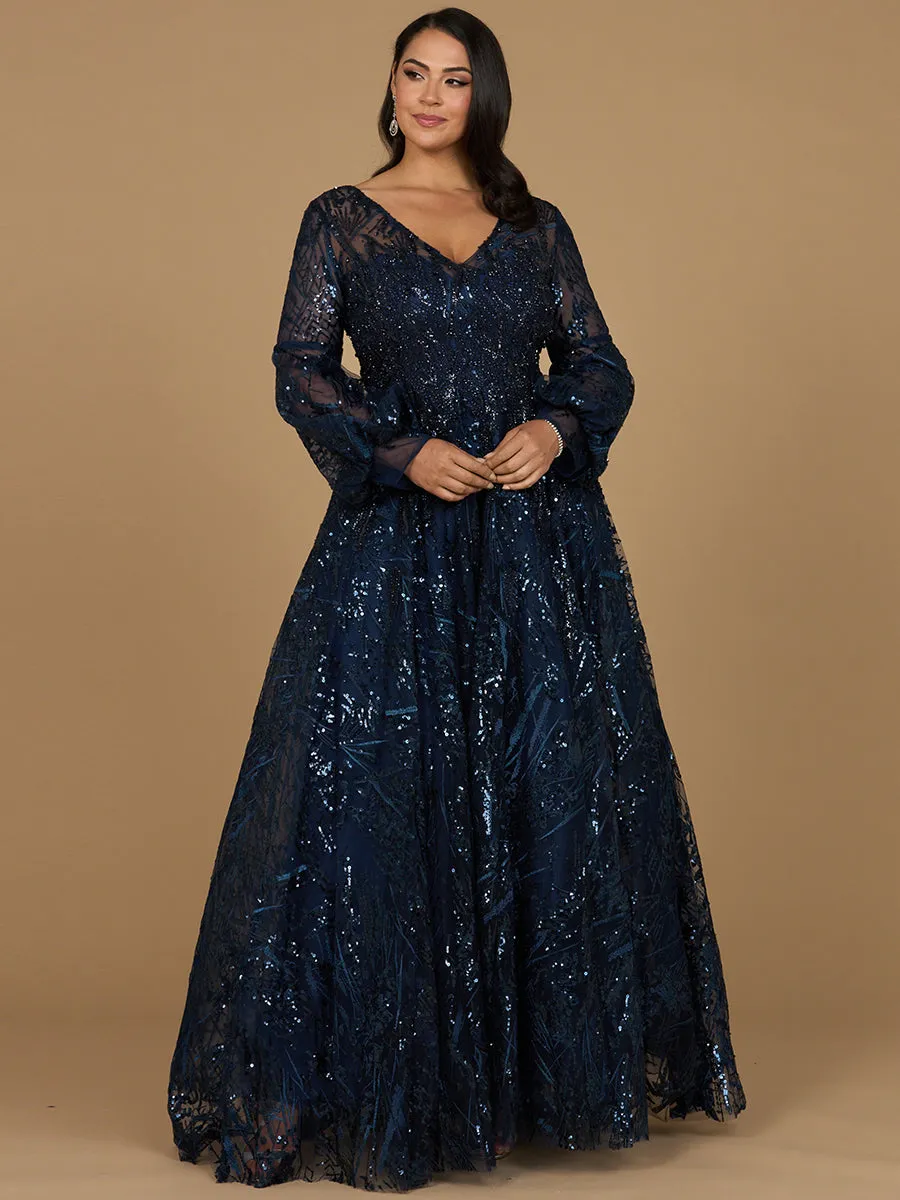V Neckline Long Sleeve Gown sold by Alberto Nardoni product image thumbnail 2
