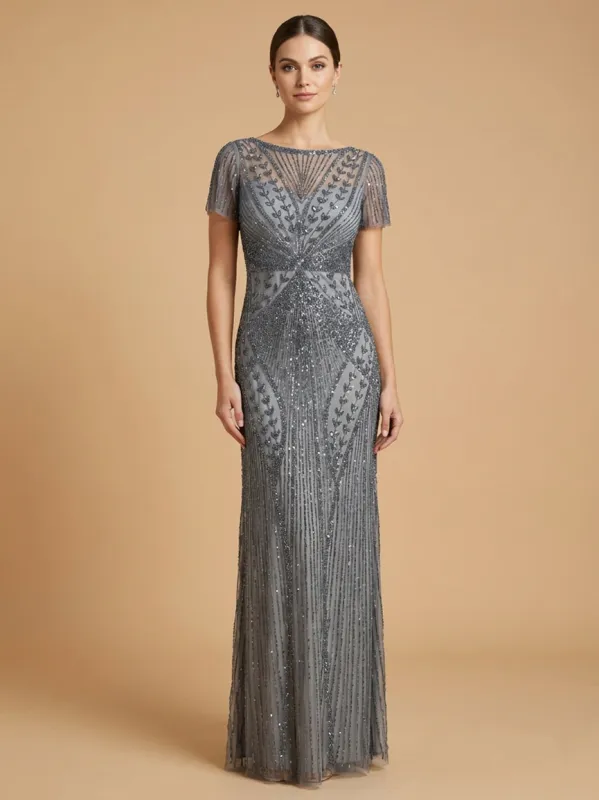 Lara 28856 - Beaded Flutter Sleeve Gown made by Alberto Nardoni