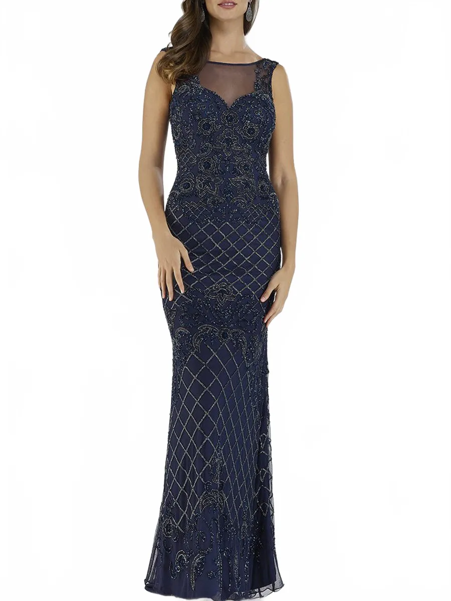 Lara 29538 - Illusion Neckline Long Dress sold by Alberto Nardoni product image thumbnail 4