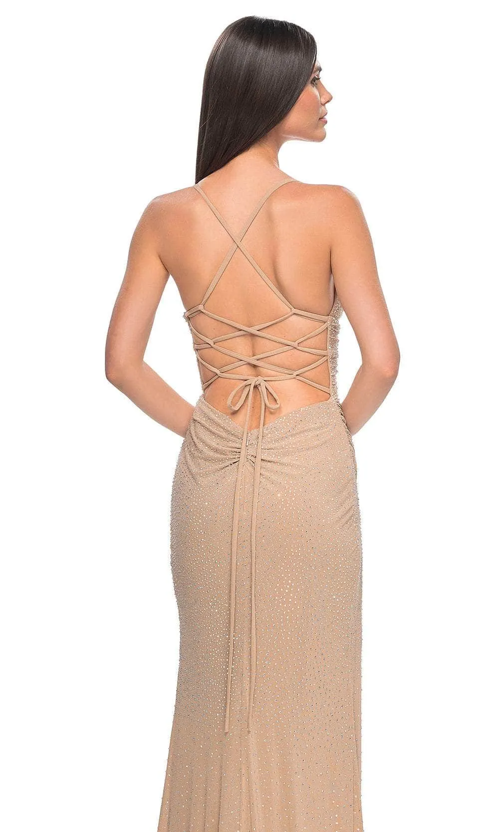 La Femme 32318 Open Tie Back Beaded Prom Gown sold by Alberto Nardoni product image thumbnail 4