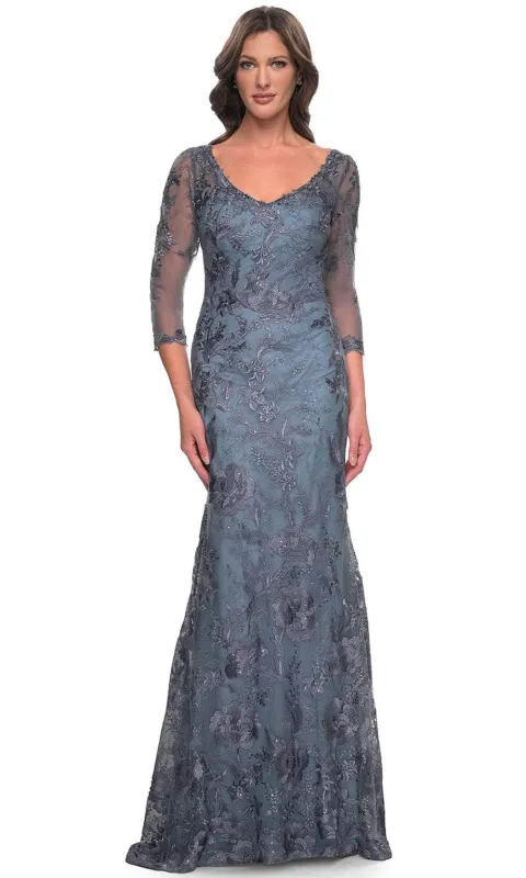 La Femme 30130 V-Neck Sheath Formal Dress made by La Femme