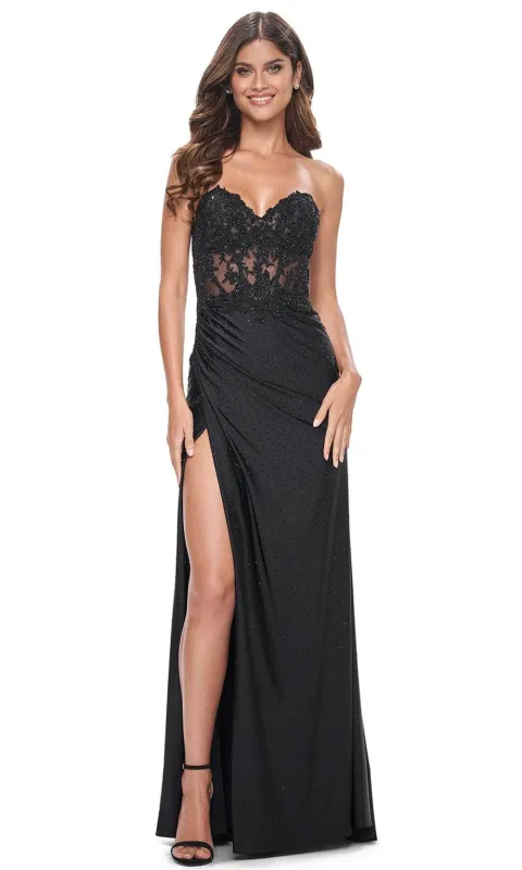 La Femme 32011 Rhinestone Jersey Prom Dress made by La Femme