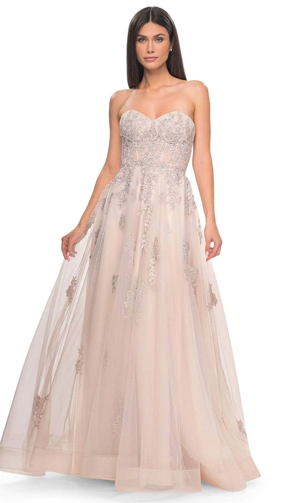 La Femme 32084 Lace Ornate Sweetheart Prom Dress sold by Alberto Nardoni product image thumbnail 3