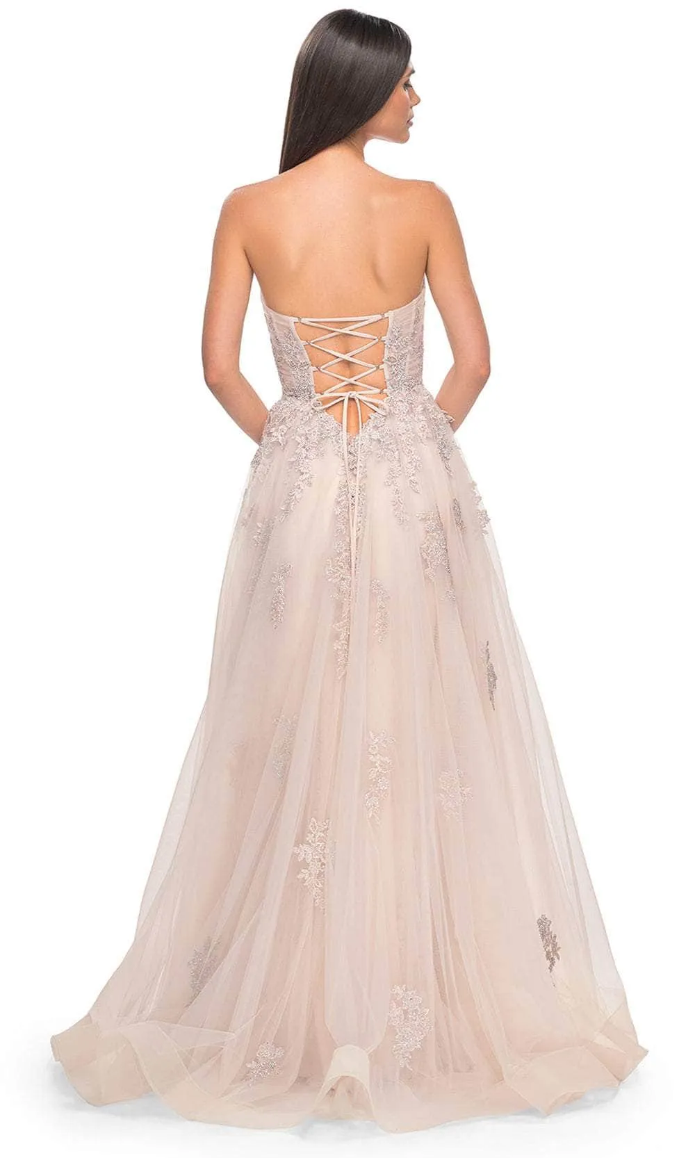 La Femme 32084 Lace Ornate Sweetheart Prom Dress sold by Alberto Nardoni product image thumbnail 2