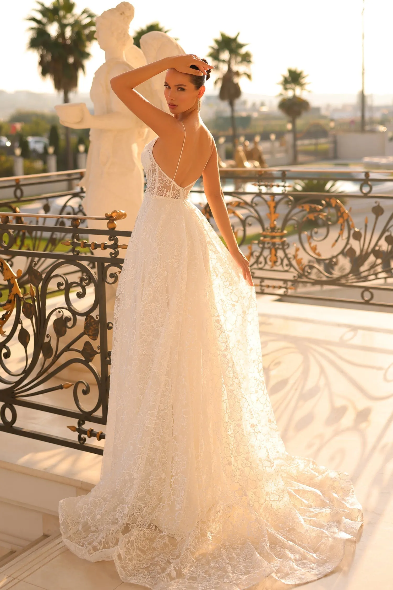 Tina Holly TW133 Wedding A-Line Spaghetti Strap Flowy Evening Lace Dress sold by Alberto Nardoni product image thumbnail 2
