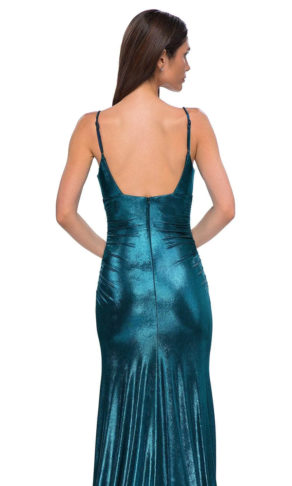 La Femme 32812 Sleeveless Ruched V-Neck Prom Gown sold by Alberto Nardoni product image thumbnail 5