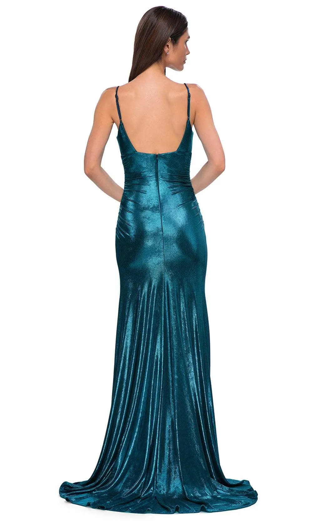 La Femme 32812 Sleeveless Ruched V-Neck Prom Gown sold by Alberto Nardoni product image thumbnail 4