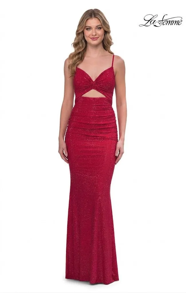 La Femme 33338 V-Neck Embellished Cutout Sheath Dress sold by Alberto Nardoni product image thumbnail 5