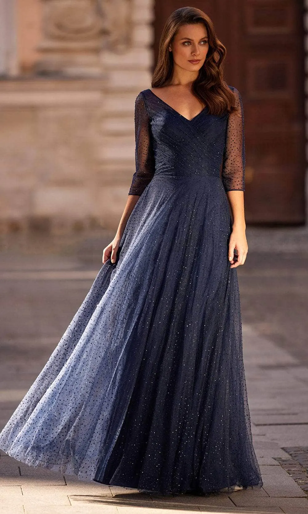 La Femme 32460 Cap Sleeve A-Line Evening Gown sold by Alberto Nardoni
