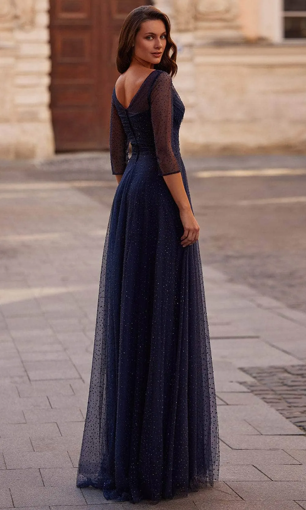 La Femme 32460 Cap Sleeve A-Line Evening Gown sold by Alberto Nardoni product image thumbnail 2