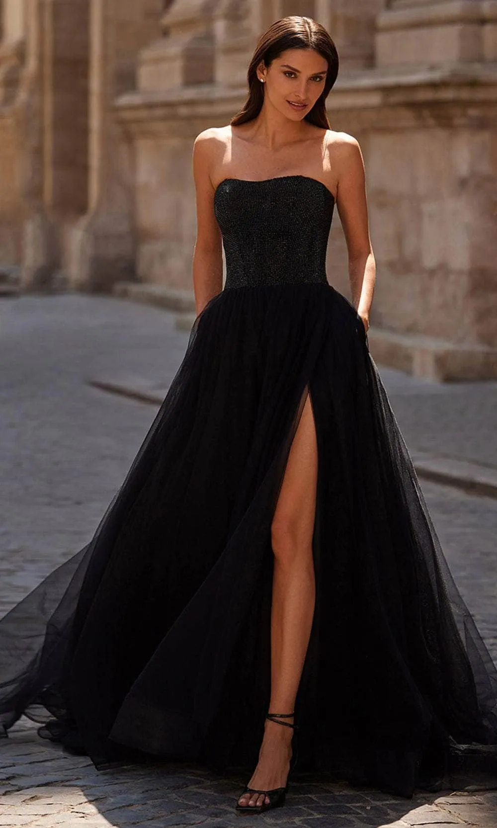 La Femme 32690 Beaded Bodice Semi Sweetheart Prom Gown sold by Alberto Nardoni
