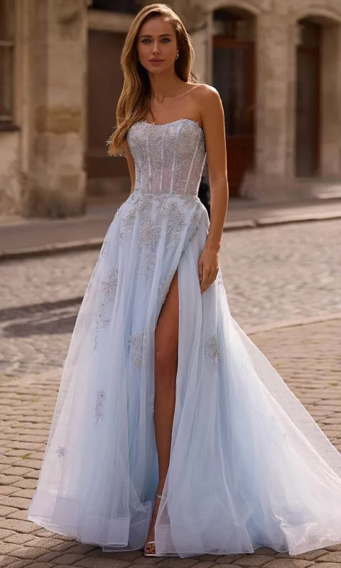La Femme 33028 Semi Sweetheart Rhinestone Encrusted Prom Gown made by La Femme