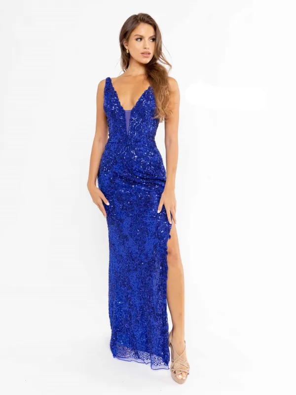 Primavera Couture 3953 - Sequin Beaded Fitted Prom Dress made by Primavera Couture