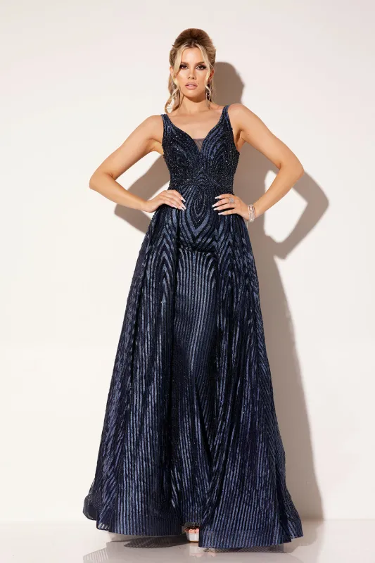 Beaded Sleeveless A-line Gown by Lucci Lu C8074 made by Alberto Nardoni