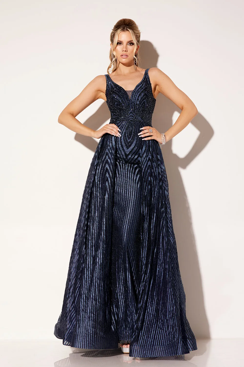 Beaded Sleeveless A-line Gown by Lucci Lu C8074 sold by Alberto Nardoni