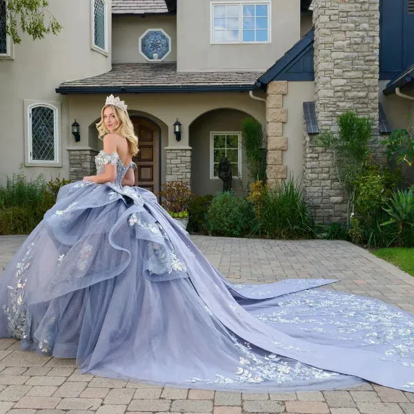 Off Shoulder 3D Butterfly Appliqué Corset Ball Gown by Elizabeth K GL3802 sold by Alberto Nardoni product image thumbnail 5