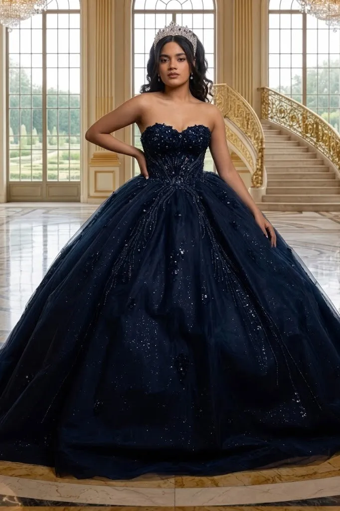 Beaded Corset Bodice & Glitter Tulle Skirt Strapless Sweetheart Birthday Dress By LK288 sold by Alberto Nardoni product image thumbnail 4