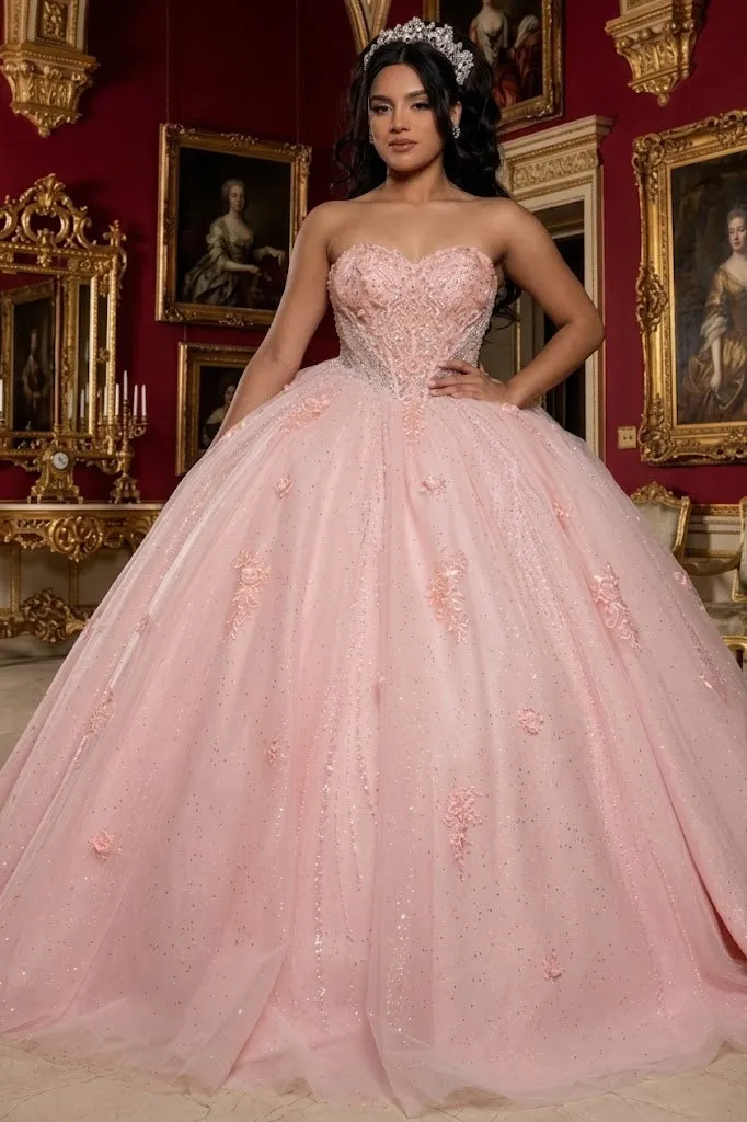 Beaded Corset Bodice & Glitter Tulle Skirt Strapless Sweetheart Birthday Dress By LK288 sold by Alberto Nardoni product image thumbnail 5