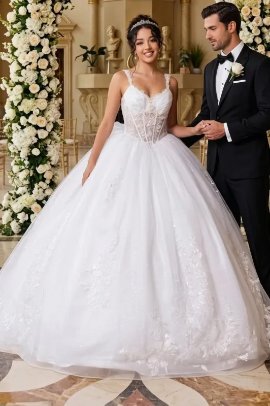 Wedding Dress V-Neck Pleated Masquerade Ball Gown By LK269 made by Alberto Nardoni
