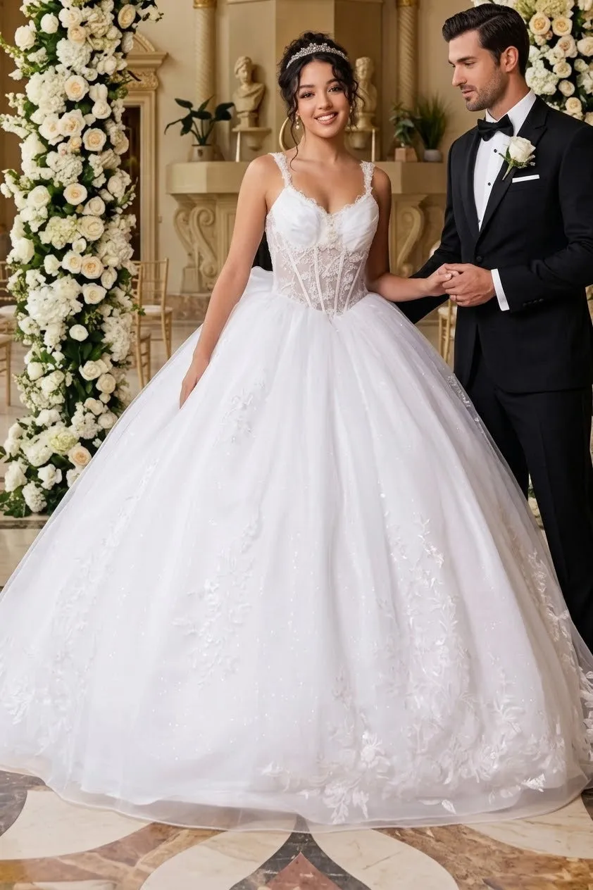 Wedding Dress V-Neck Pleated Masquerade Ball Gown By LK269 sold by Alberto Nardoni