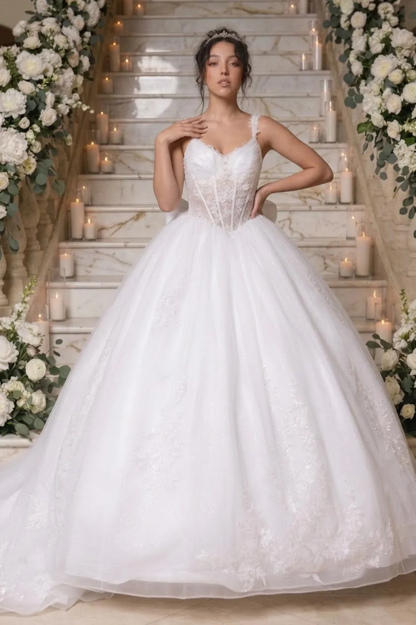 Wedding Dress V-Neck Pleated Masquerade Ball Gown By LK269 sold by Alberto Nardoni product image thumbnail 5