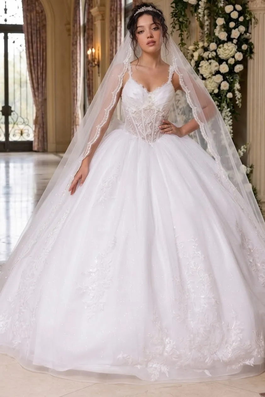 Wedding Dress V-Neck Pleated Masquerade Ball Gown By LK269 sold by Alberto Nardoni product image thumbnail 3