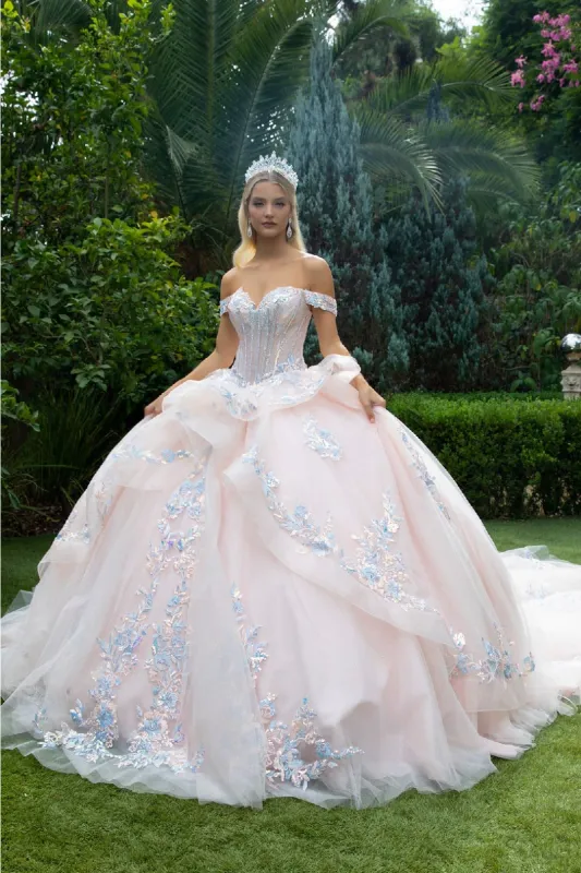 Off Shoulder Layered Ball Gown by GLS Gloria GL3596 made by Alberto Nardoni