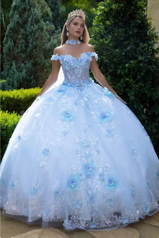 Off Shoulder Cape Ball Gown by GLS Gloria GL3611 made by Alberto Nardoni