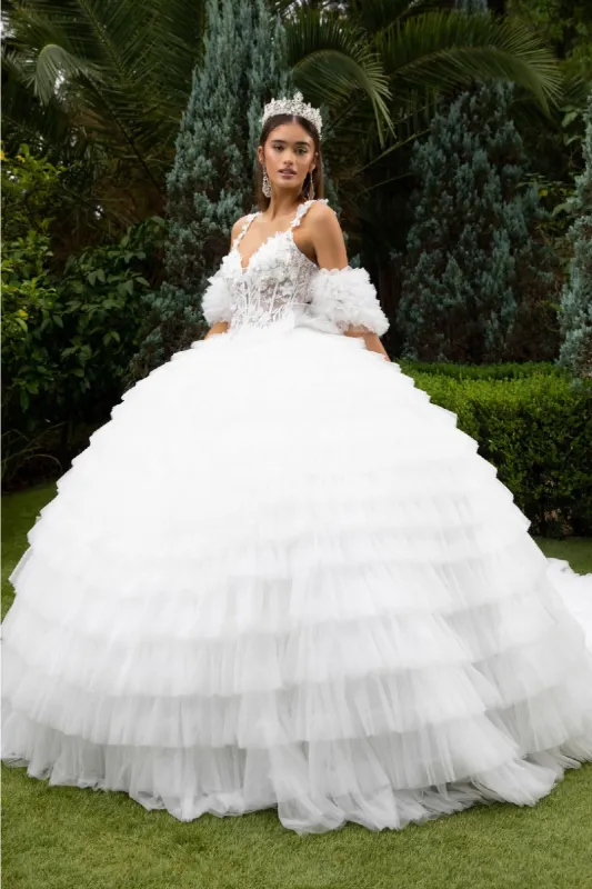 Sleeveless Ruffled Ball Gown by GLS Gloria GL3610 made by Alberto Nardoni