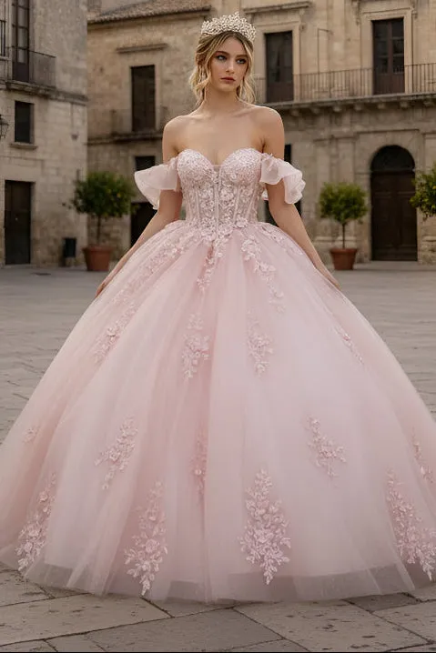 Ruffled Off Shoulder Corset Ball Gown by GLS Gloria GL3475 sold by Alberto Nardoni product image thumbnail 2