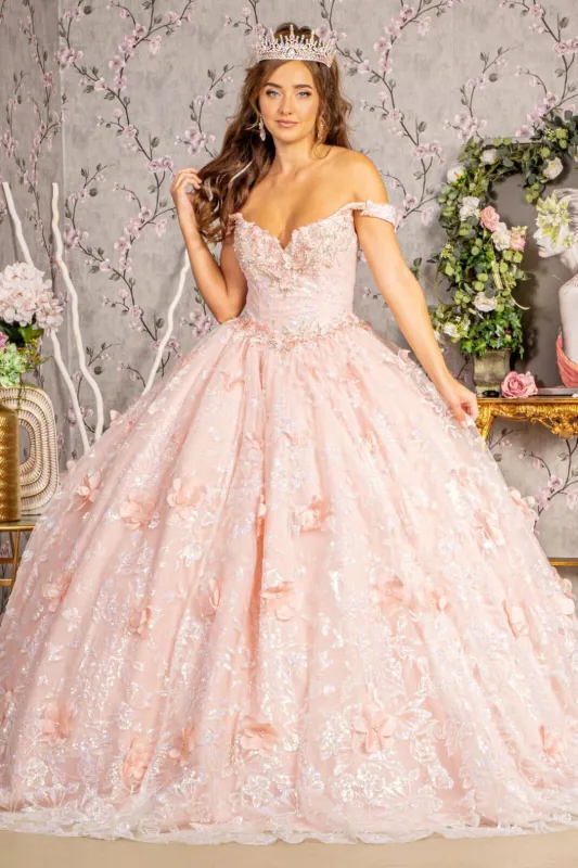 3D Butterfly Sleeveless Ball Gown by Elizabeth K GL3183 made by Alberto Nardoni