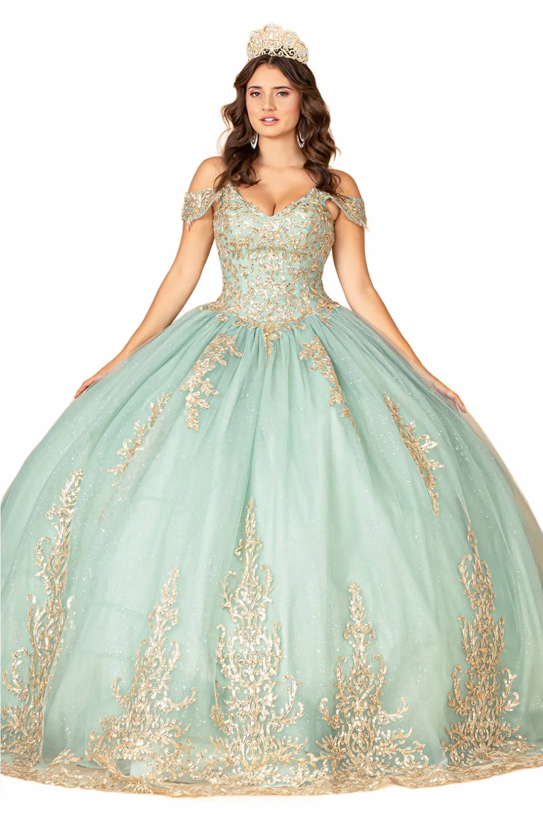 Embroidered Cold Shoulder Ball Gown by Elizabeth KGL3100 sold by Alberto Nardoni product image thumbnail 5