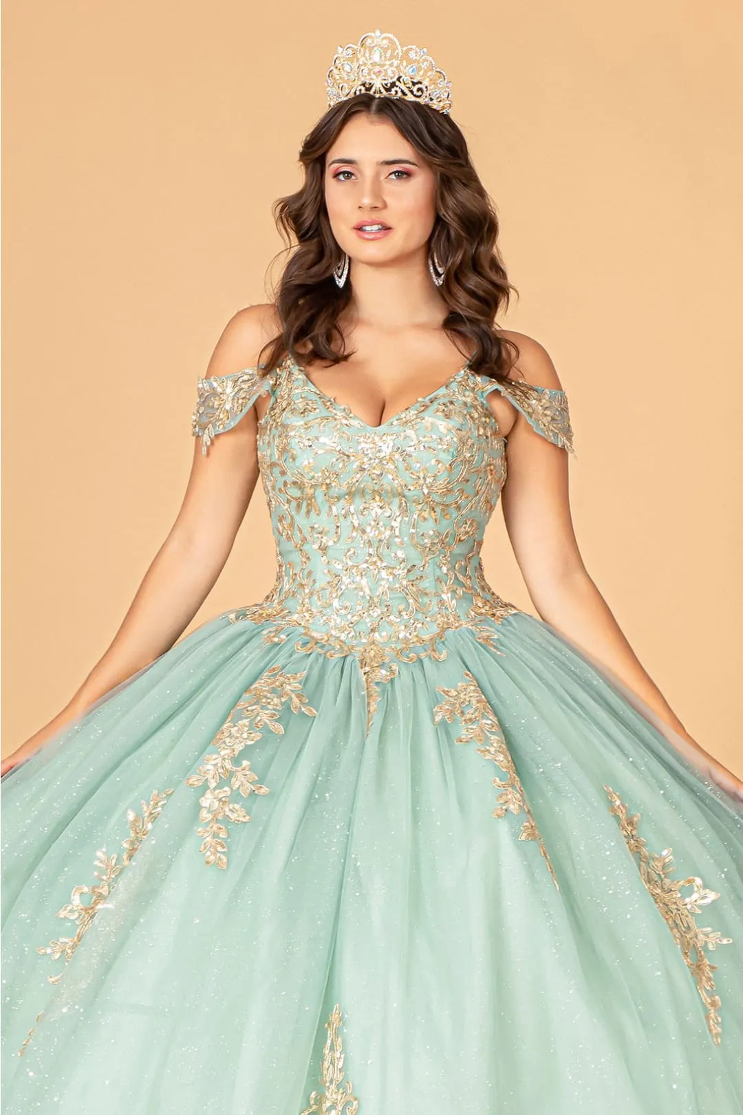Embroidered Cold Shoulder Ball Gown by Elizabeth KGL3100 sold by Alberto Nardoni product image thumbnail 3