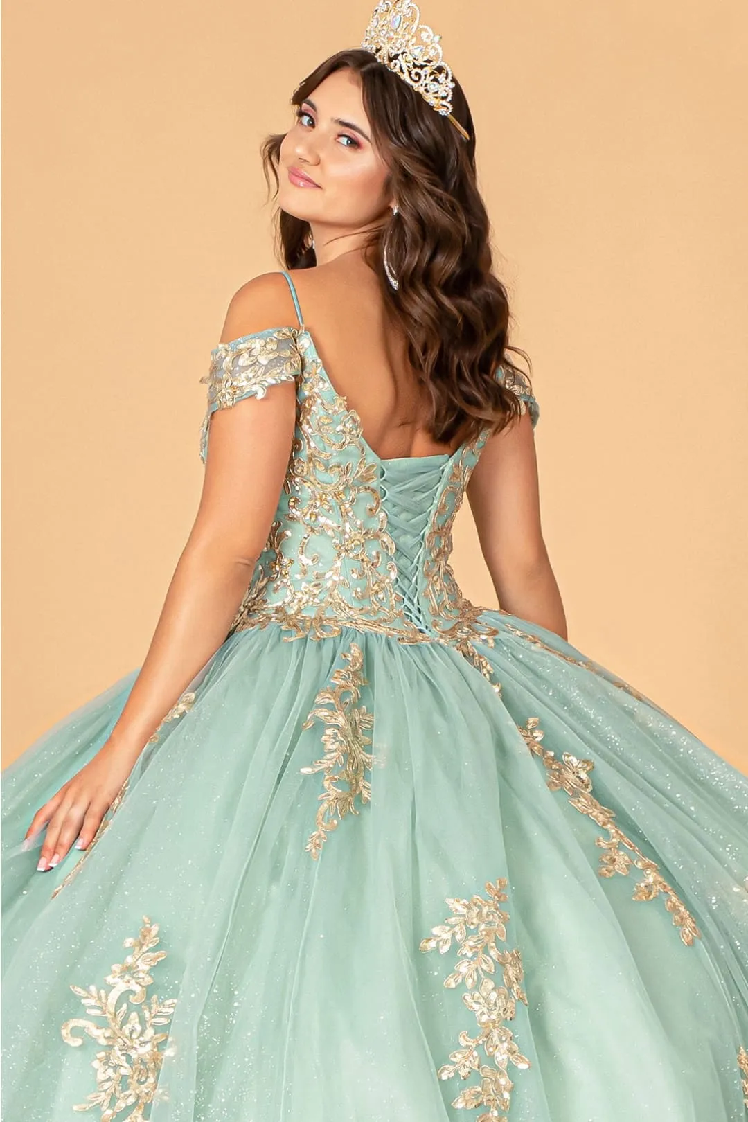 Embroidered Cold Shoulder Ball Gown by Elizabeth KGL3100 sold by Alberto Nardoni product image thumbnail 4