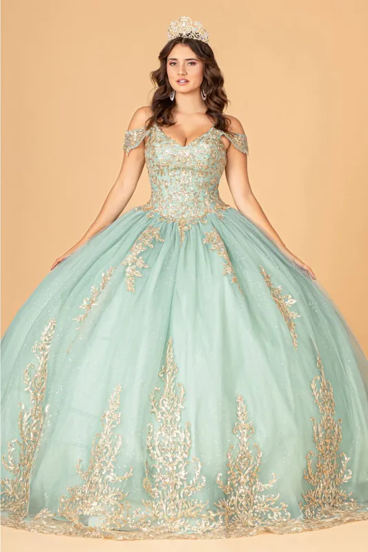 Embroidered Cold Shoulder Ball Gown by Elizabeth KGL3100 made by Alberto Nardoni